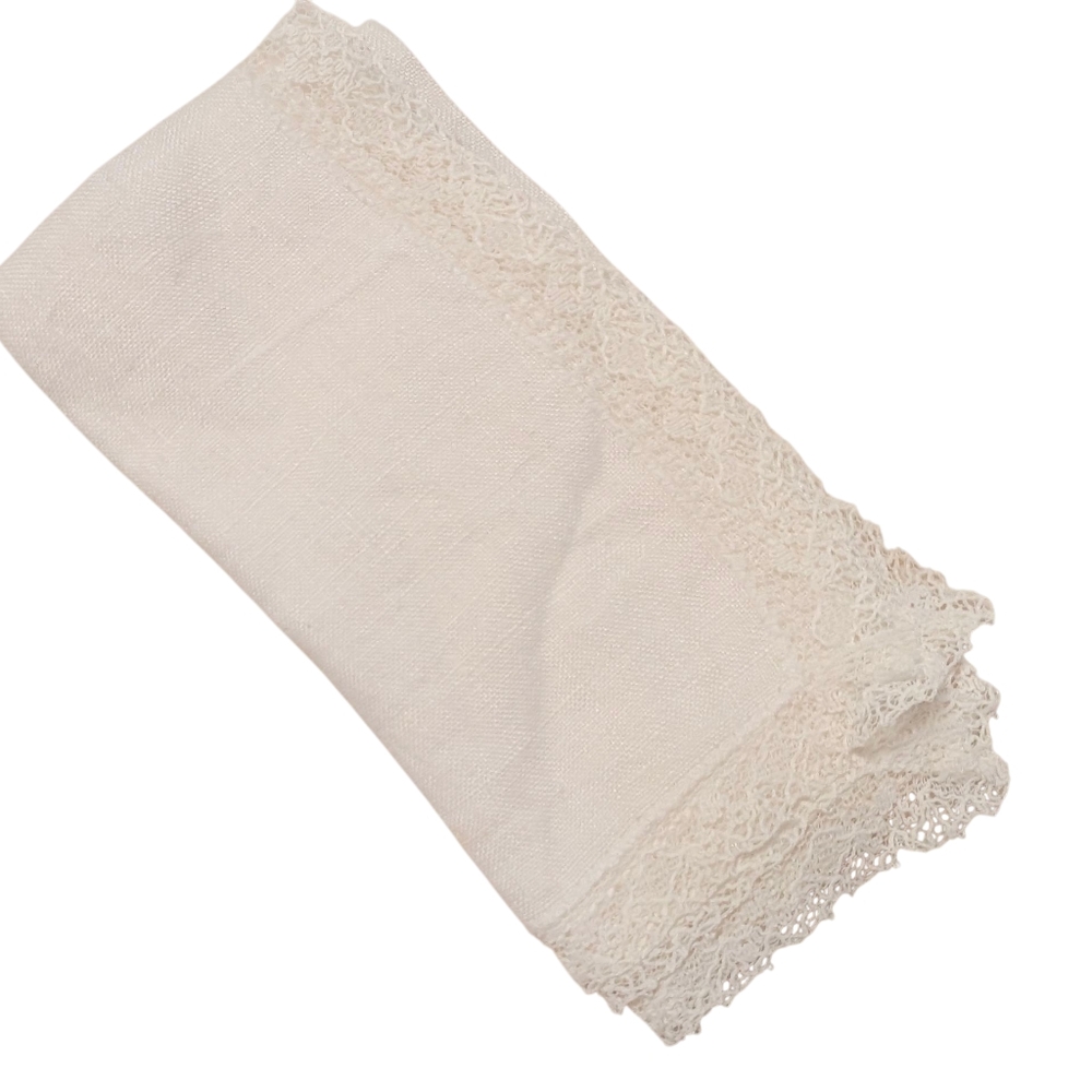 TRUE VINTAGE Hankerchief Linen Lace White 10"x 10" Dainty Square Bridal - Picture 4 of 10